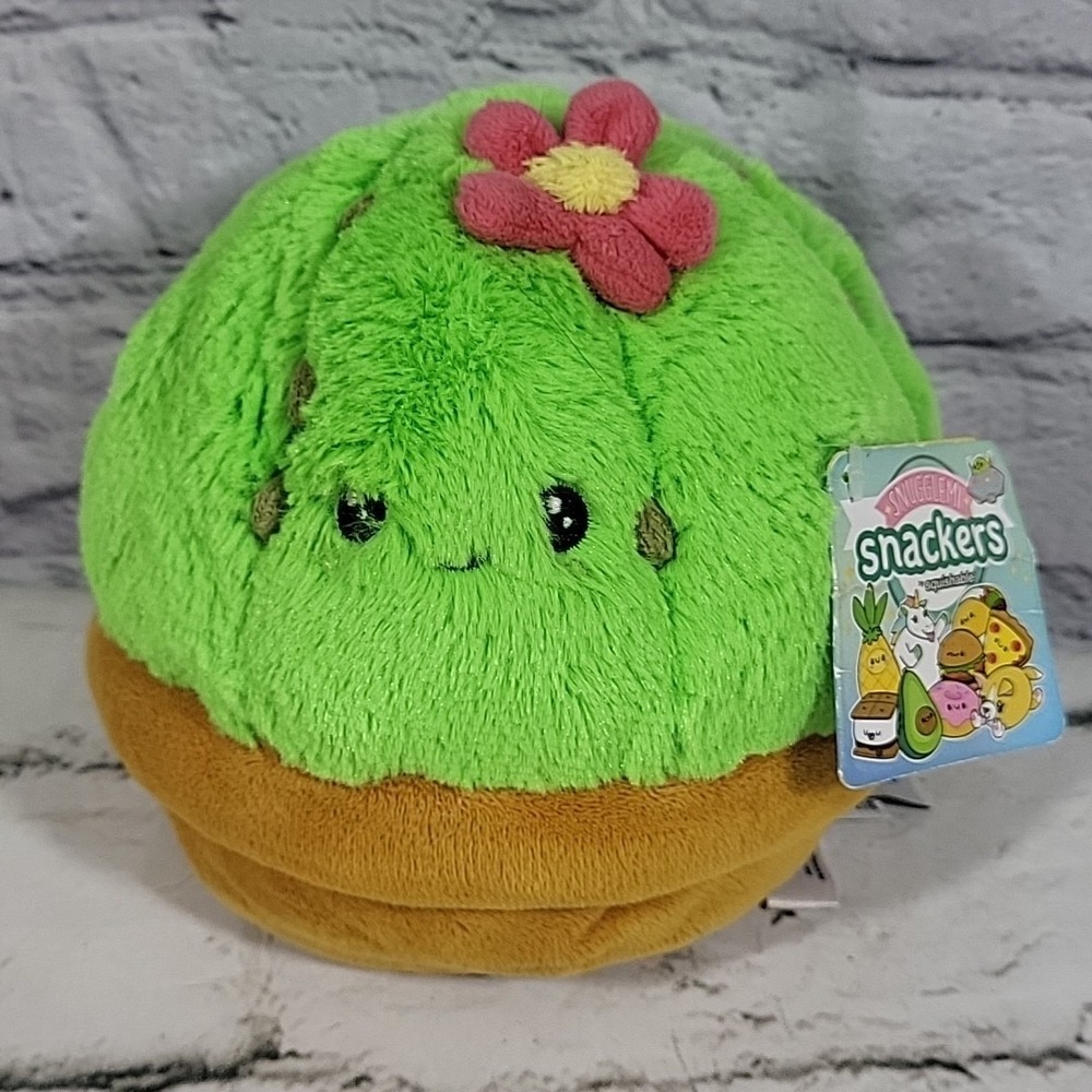 Squishable Smackers Cactus Plush Rare Pink Flowering Green‎ Plant Stuffed Toy